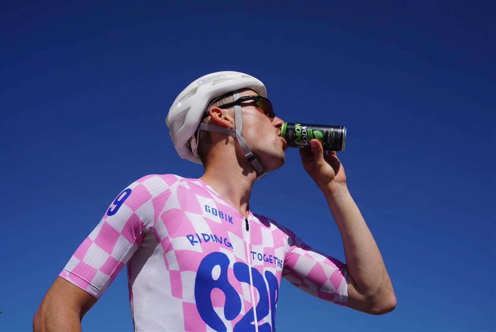 AZB rider drinking a lemon soda after the ride